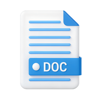 Microsoft word document icon isolated on transparent background png