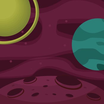 Colorful Space Landscape with Planets and Stars Illustration vector