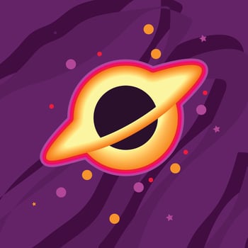 Saturn Planet Icon with Neon Cosmic Background vector