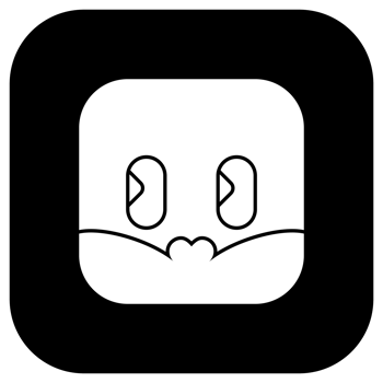 Tantan Black Logo Icon on Transparent Background png