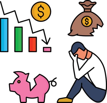 Bankrupt Illustration Financial Crisis and Failure vector