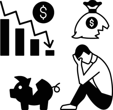 Bankrupt Business Illustration Financial Crisis vector