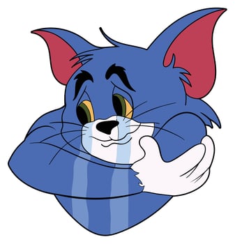 tom crying cartoon vector