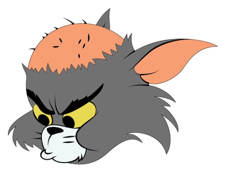 angry tom with baled head vector