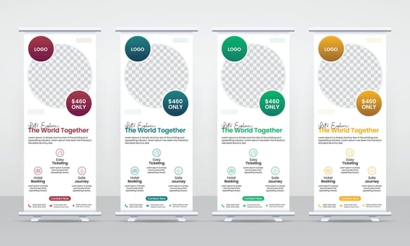 Banners promoting The World Together vector