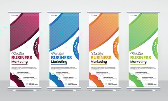 Colorful marketing banners for business vector