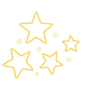 Stars doodle outline art on Transparent background png