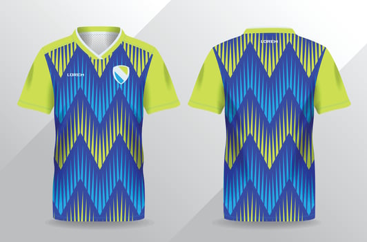 abstract blue and yellow pattern sport jersey for football and soccer shirt template vector
