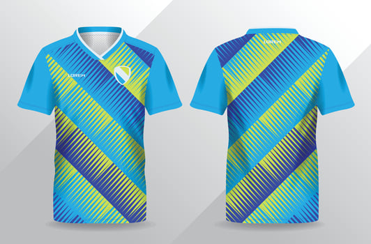 simple abstract blue and yellow pattern sport jersey for football and soccer shirt template vector