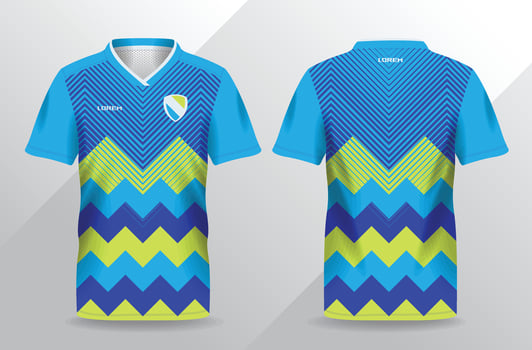 simple pattern abstract blue and yellow sport jersey for football and soccer shirt template vector