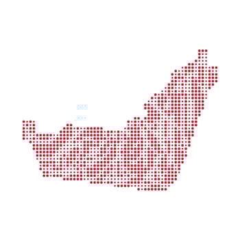 UAE dotted map red color vector