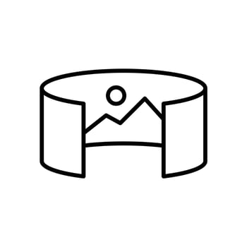illustration 360 panorama picture icon vector