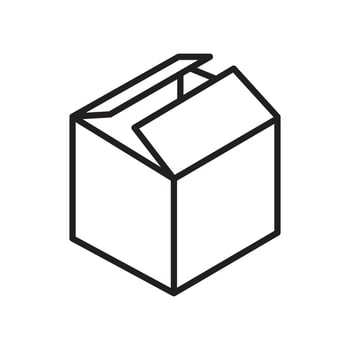 Open Box Icon. Simple Thin Line Icon. vector