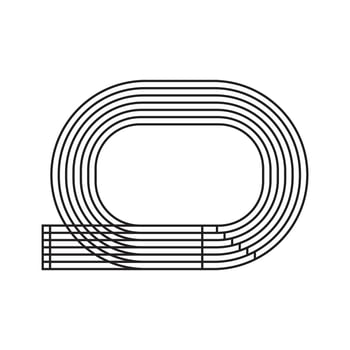 Running Track Field Line Icon vector