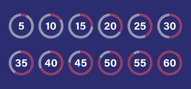 Dark background stopwatch icon set. vector