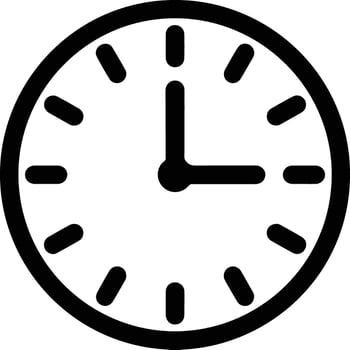 Clock icon showing three oclock isolated on white background vector