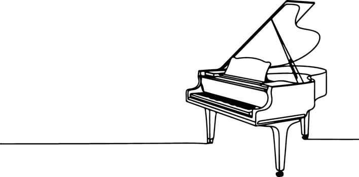 Grand piano isolated on white background is a musical instrument for concerts vector