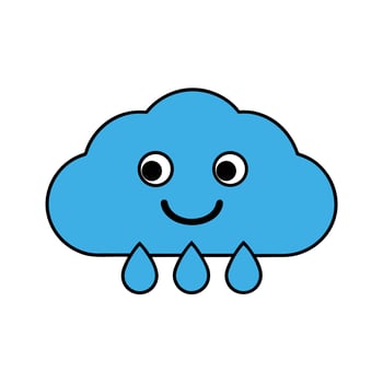 Hand Drawn Smiling Cloud Clipart vector