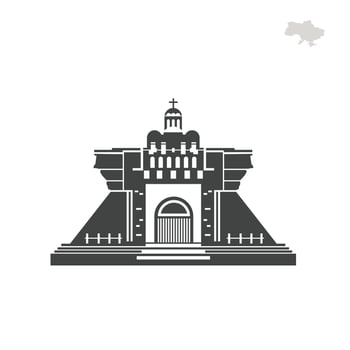 ukraine building landmark, cultural building icon in ukraine, golden gates in Flat style vector