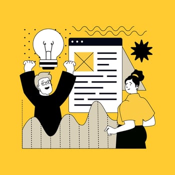 All good ideas concept for modern web design. People brainstorming, making analysis, planning startup innovations, developing projects together, employees searching solutions. illustration. vector