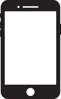 Sleek Black Smartphone Icon A Minimalist, Modern Mobile Device Illustration, Perfect for App Design and Website Mockups vector