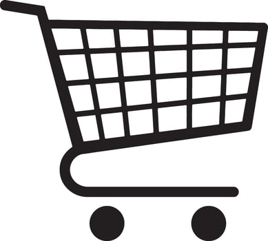 Simple Black Shopping Cart Icon A Minimalist Illustration of Retail and Consumerism - Professional digital artwork with vibrant colors and detailed composition vector