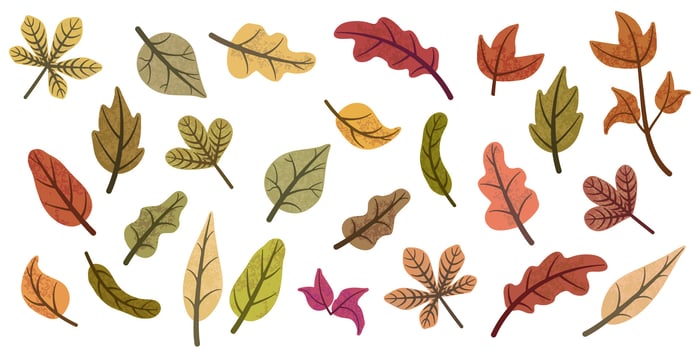Colorful autumn leaves falling from trees creating a vibrant carpet vector