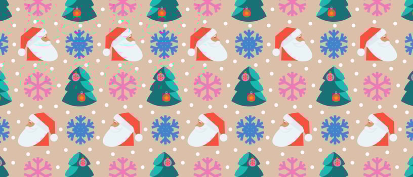 Colorful Christmas pattern with Santa vector