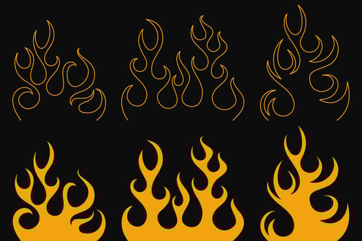Flame Icons Set. Fire Collection vector