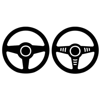 Black steering wheels circular control automotive vehicle vector