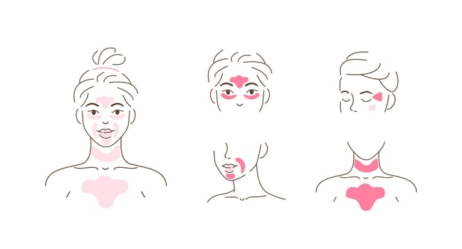 Beauty Girl Take Care of her Face and Applying Facial Anti Wrinkle Patches. Woman Making Skincare Procedures. Skin Care Anti aging Routine vector