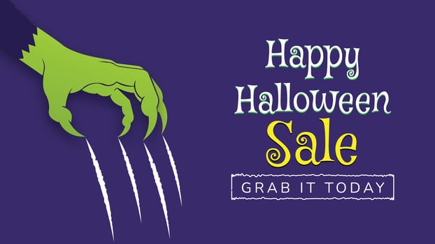 Halloween design banner featuring glowing pumpkin lanterns, haunted house, bats, and full moon night. Perfect for party invitations, posters, social media campaigns, flyers, websites vector