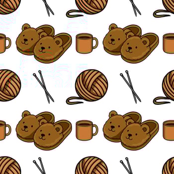 bear slippers and crafting items vector