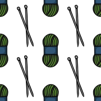 Yarn and knitting needles illustration vector