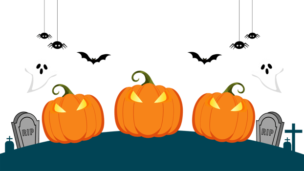 Halloween design with ghost and skeleton characters for festive event and horror party theme png