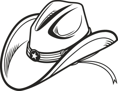 Cowboy Hat art Icon, Western Silhouette Design, Rodeo Ranch Fashion Symbol, Country Music Texas Style Illustration Graphic vector