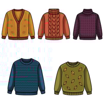 collection of colorful sweaters vector