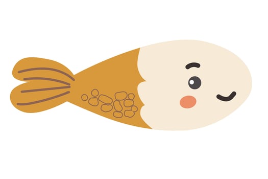 Cute cartoon fish with winking eye and blushing cheeks vector