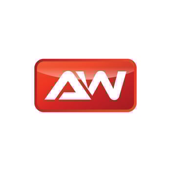 A W Initial Letter Rectangle Shape Logo Template vector