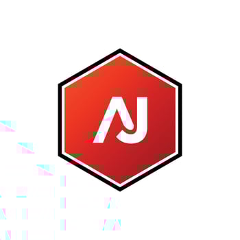 A J Initial Letter Hexagon Shape Logo Template vector