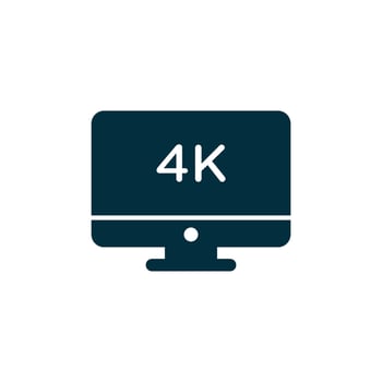 4K Glyph Television Screen Icon Template Illustration Design vector