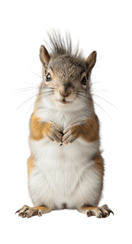 A squirrel is standing up and looking at the camera png