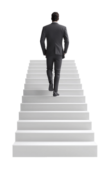 Businessman Climbing Stairs Isolated on Transparent Background png