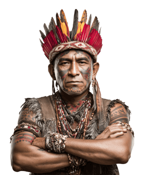 Indigenous Man Crossed Arms Isolated on Transparent Background png