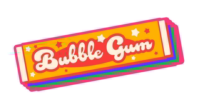 Colorful bubble gum wrapper design vector