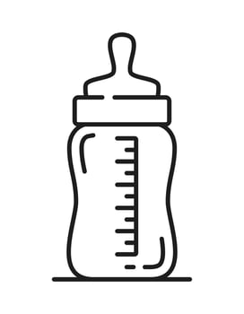 Infant breastfeeding milk bottle line icon vector