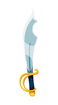 Pirate captain cartoon fantasy sword game icon vector