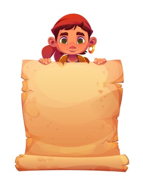Character with a blank scroll vector