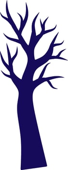 Spooky Bare Tree Halloween Silhouette vector