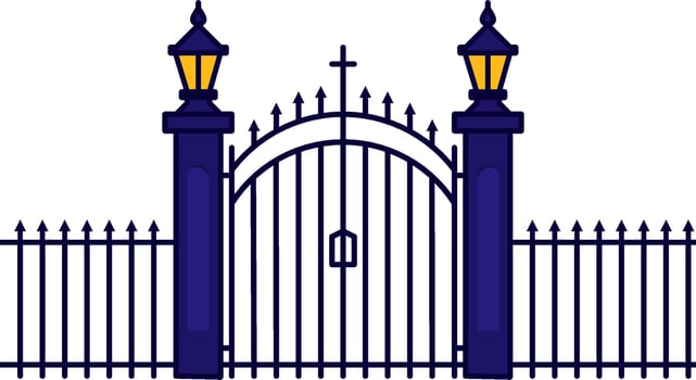 Haunted Cemetery Gate Halloween Illustration vector